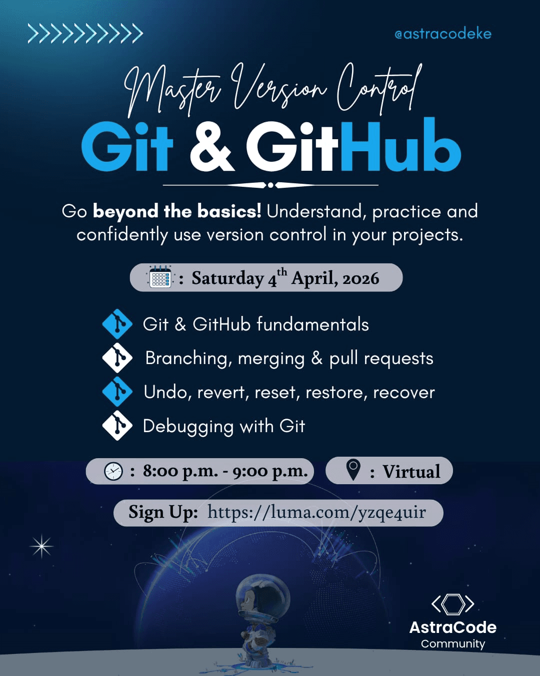 Git and GitHub Masterclass Poster